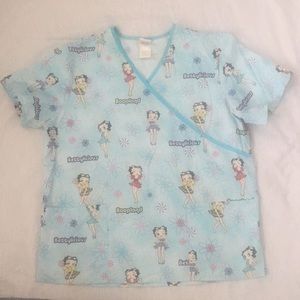 Betty Boop Bettylicious Scrub Top L